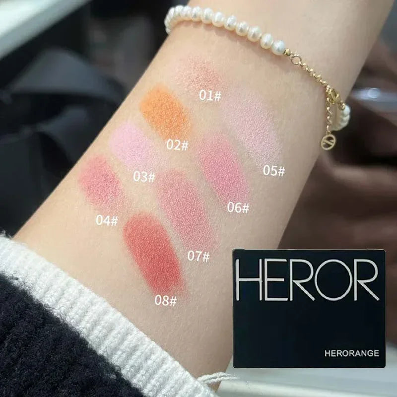 Sweet Orange Blusher Makeup Powder Blush Latte Nude Peach Cheek Color Face Contour Brighten Lasting Rich Color Rouge Cosmetics Qme
