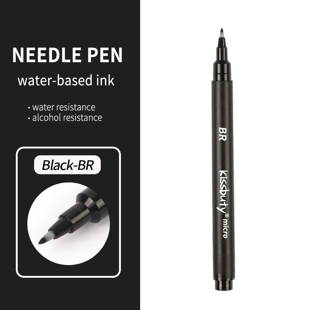 Micro-Pen Fineliner Pens,Color Pigment Liner Multiliner Archival Ink Micro Fine Point Pens for Sketching, Drawing, Journaling Qme BR-Black