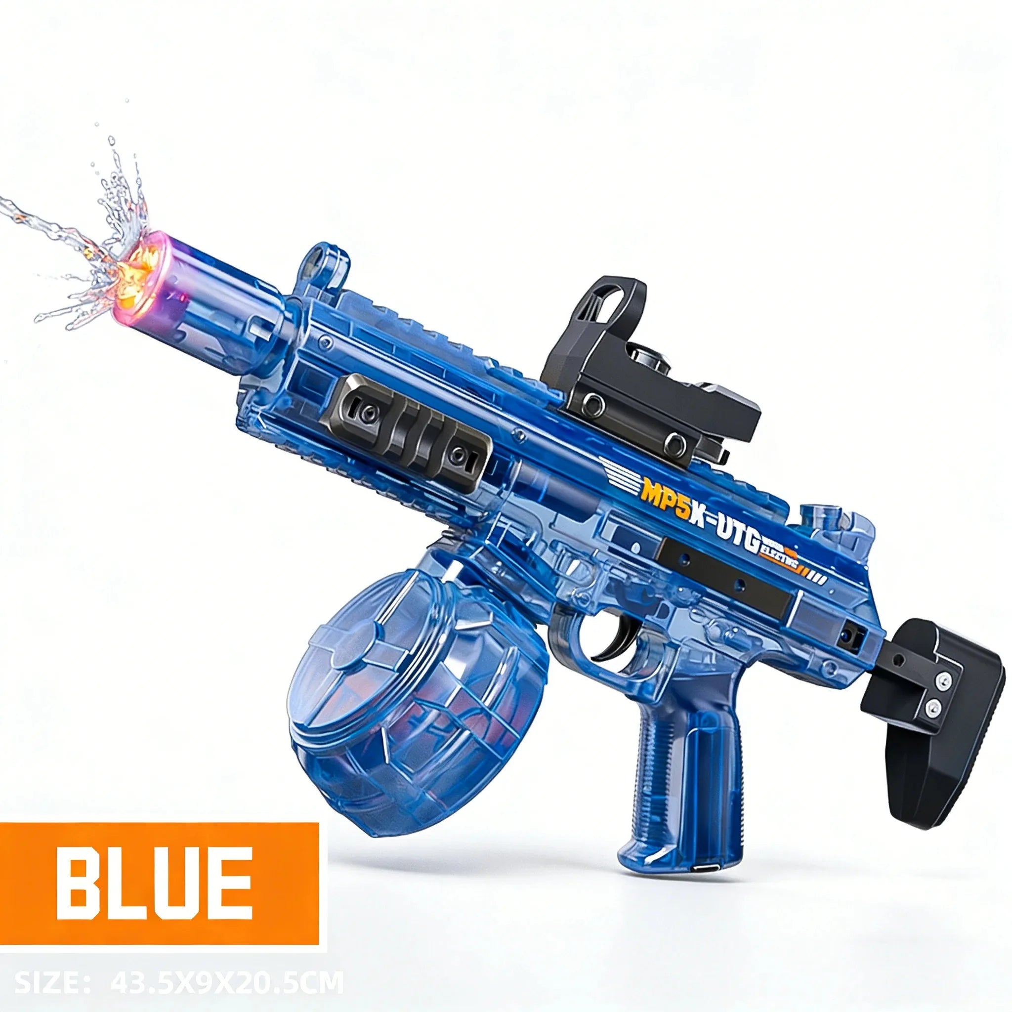 Simulated Firing and Recoil Electric Water Gun Toys Children Automatic Sensor Lights Water Pistol Summer Outdoor Beach Kids Toy Qme DEEP BLUE