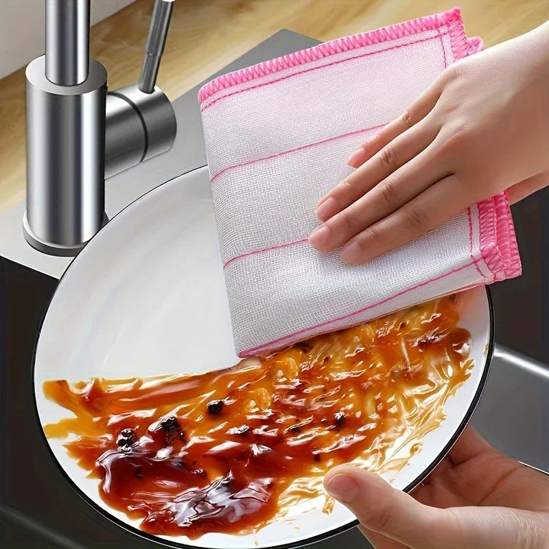 Super absorbent thick type dishcloth - Reusable kitchen, bathroom and outdoor cleaning towel Qme