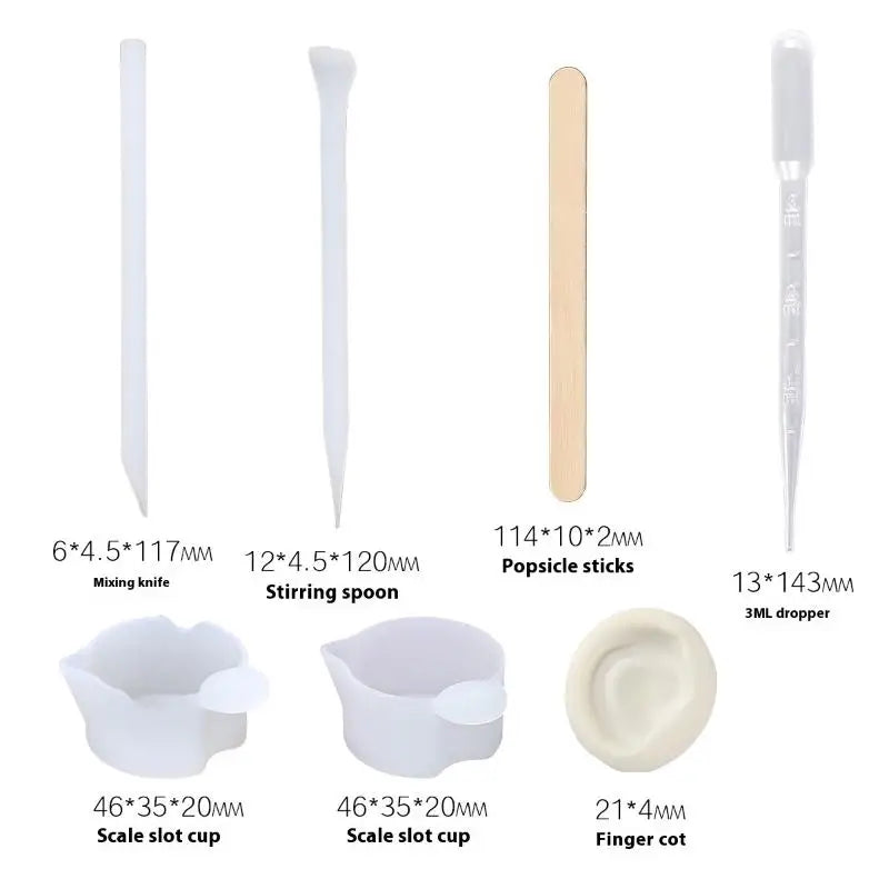 15/28PCS Glue Mixing And Dispensing Cup Epoxy DIY Mold Resin Mixing Casting Tools Kit DIY Craft Jewelry Making Qme