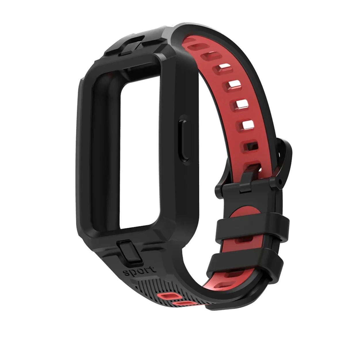 Silicone Strap for Huawei Band 9 8 7 6 Smart Watch Replacement Bracelet Sport Breathable Straps for Huawei Band9 Qme Black Red For Huawei band 8