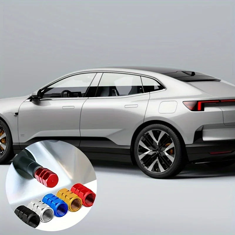 4pcs Car Tire Valve Caps Aluminum Alloy Car Wheel Tire Valve Caps Dustproof Car Motorcycle Truck Bike for USA AIR Valve Caps Qme