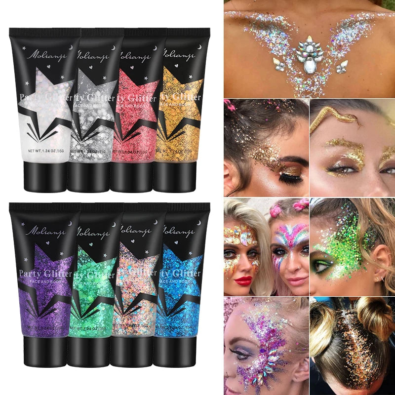 Multi-colored Glitter Waterproof Sweat-resistant Suitable Makeup Qme