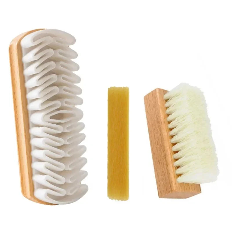 Suede Shoe Clean Wooden Brush Stain Eraser Crepe Pad Nubuck Leather Qme