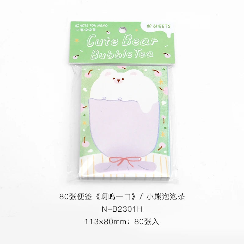 80 Sheets Daily Do It Check List Memo Pad Scrapbooking INS Cartoon Message Paper Kawaii Cute Sticky Notes School Supplies Qme D