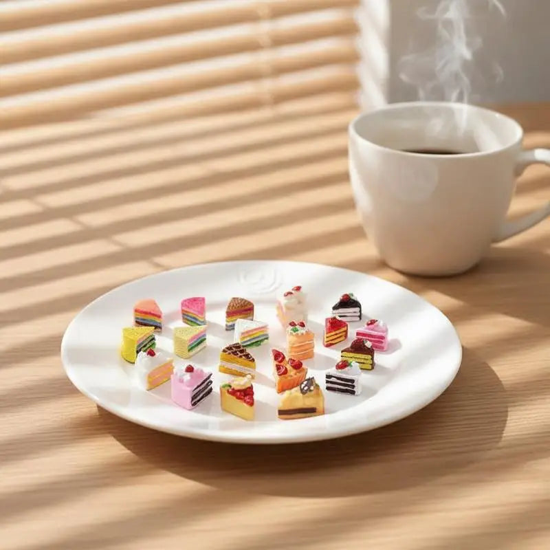10Pcs Resin Mini Cake Kawaii Fake Food Miniature Embellishments For Craft Cell Phone Cover Decor Accessories Qme