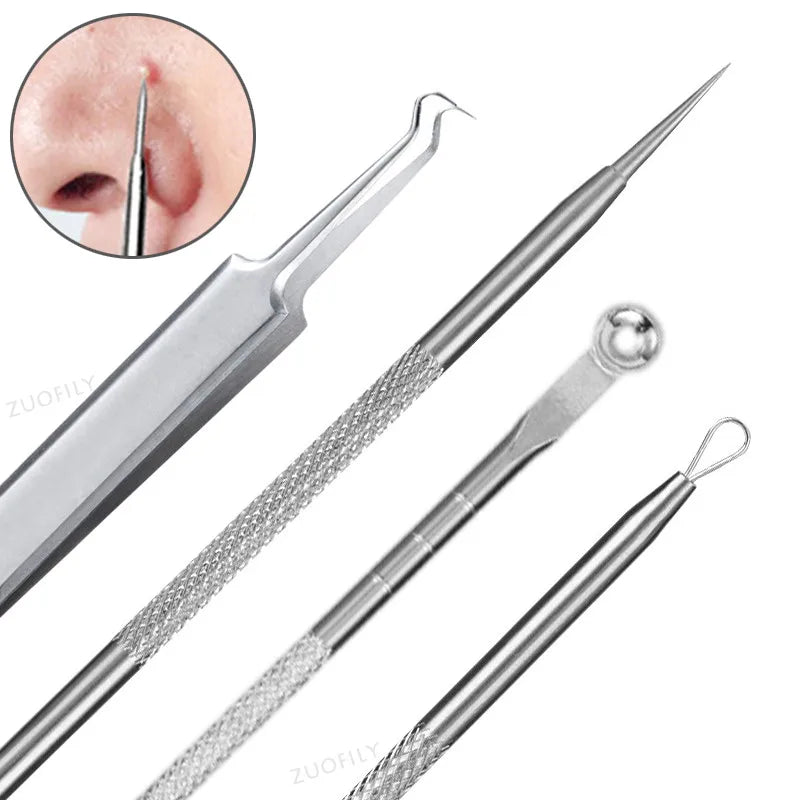 1PC Blackhead Acne Needle Stainless Steel Acne Remove Tweezer Blackhead Extractor Pimple Tweezer Face Pore Cleanering Care Tool Qme