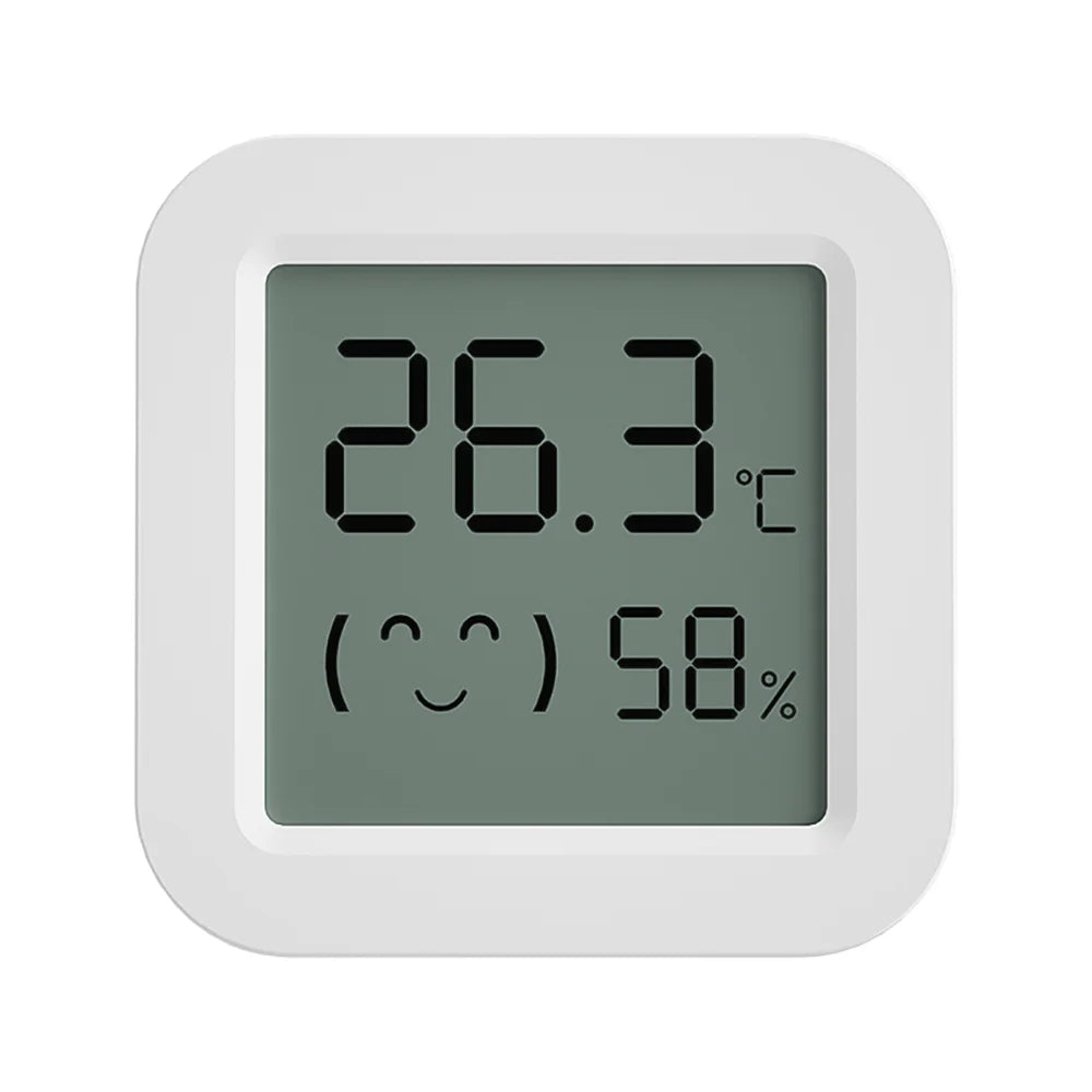 Smart Temperature Humidity Sensor Bluetooth Mini Indoor Thermometer Hygrometer with App Remote Control for Home Kitchen Office Qme WHITE white