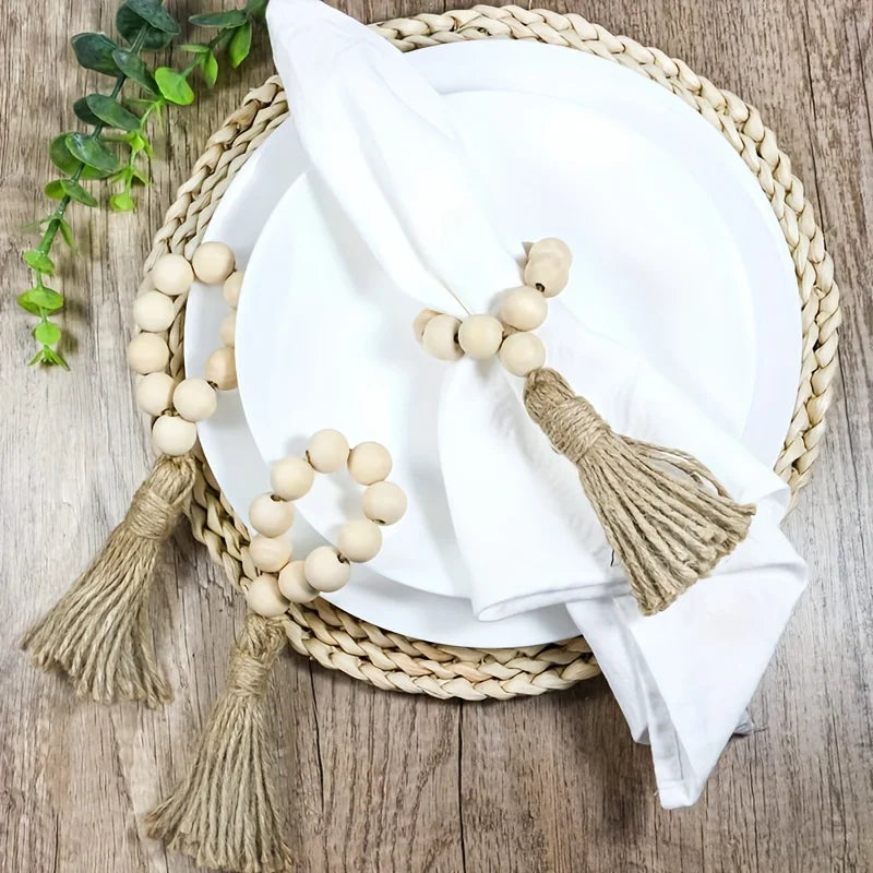 1 Dining Table Decorated Natural Pastoral Napkin Ring Qme