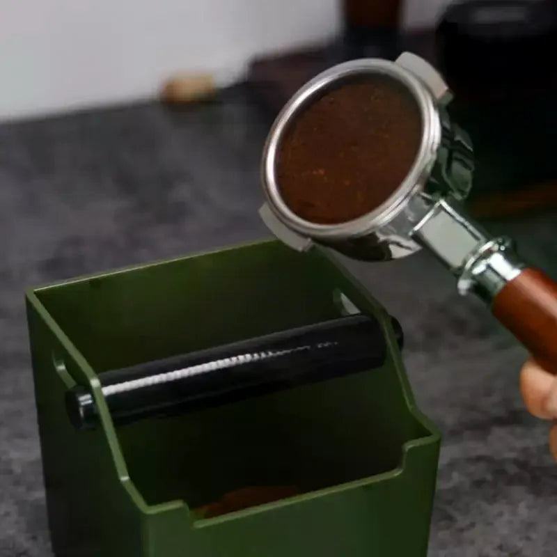 Coffee Knock Box Espresso Grounds Container Anti Slip Espresso Dump Bin Grind Barista Goods Cafe Bar Accessor Grind Waste Bin Qme