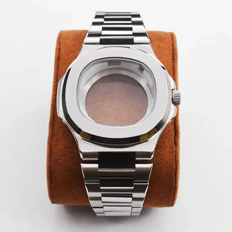 39.5mm Watch Cases Watchband Parts Sapphire Crystal Glass For Modified Nautilus nh34 nh35 nh36,38 Movement Dial Waterproof Qme
