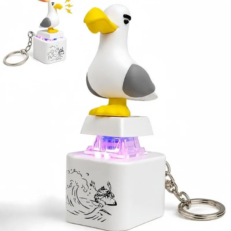 Seagull Mine Clicker Keychain Button LED Sound Durable Fidget Toy Qme