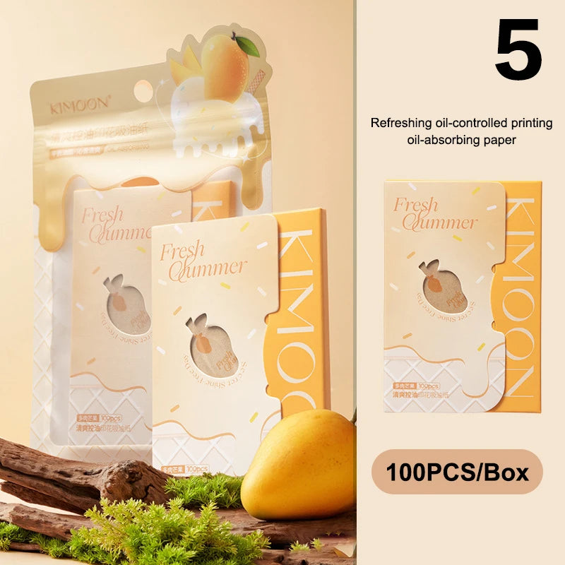 100 Sheets Portable Blotting Papers Oil-absorbing Facial Wipes Oil Qme 5