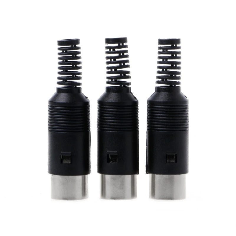 ESCAM 3 Pcs DIN Male Plug Wire Connector with Plastic Handle Cable Connector 5 Pin with Plastic Handle Qme