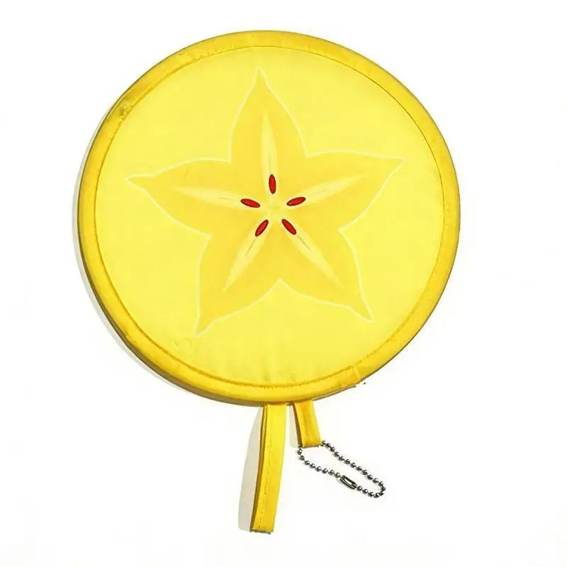 Portable Round Foldable Hand Fans Cartoon Foldable Design Handheld Folding Fan Round Shape Fruit Style Cooling Fans Qme B