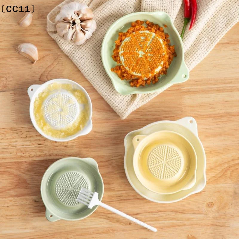 Ceramic Garlic Grater Plate Porcelain Ginger Wasabi Grinder Spout Qme