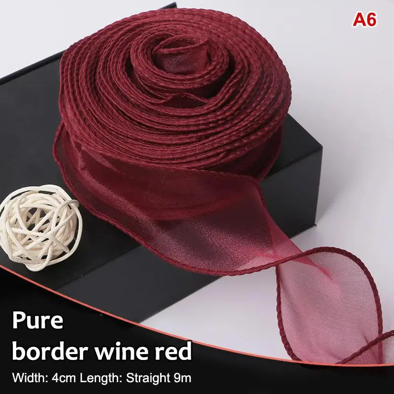 10Yards Organza Solid Ribbon Wavy Edge Flower Bouquet Gifts Packaging Qme A6