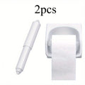 Spring-loaded continuous roll toilet paper holder - Automatic paper roll replacement system, easy to install without tools Qme white