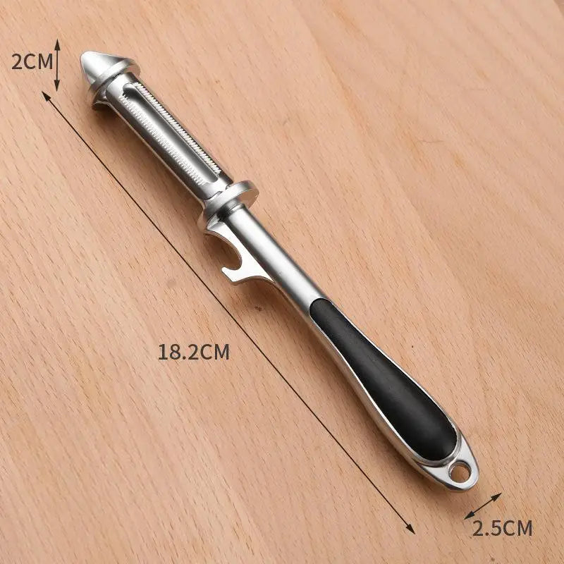 Multifunctional Vegetable Peeler Grater Bottle Opener Ergonomic Qme B Silver
