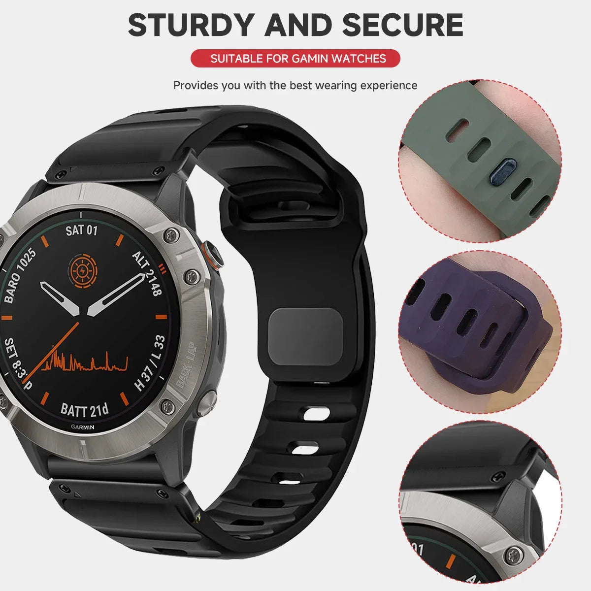 22mm 26mm QuickFit Silicone strap For Garmin Fenix 8 E 7 7X 6X Pro 5XPlus Epix Pro Gen 2 47mm 51mm/Enduro 3 No Gaps Watchband Qme