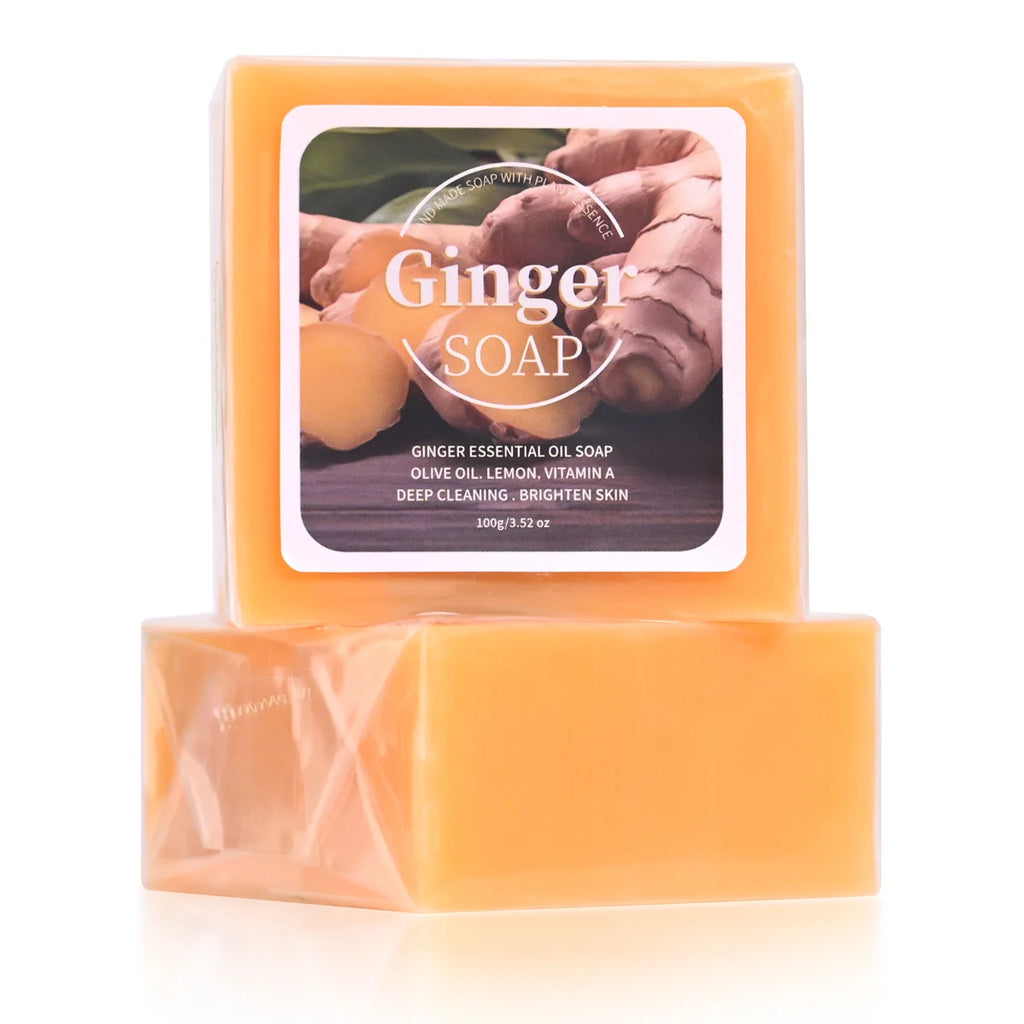 B+ Ginger Essential Oil Soap Plant Extract Deep Cleansing Acne Qme