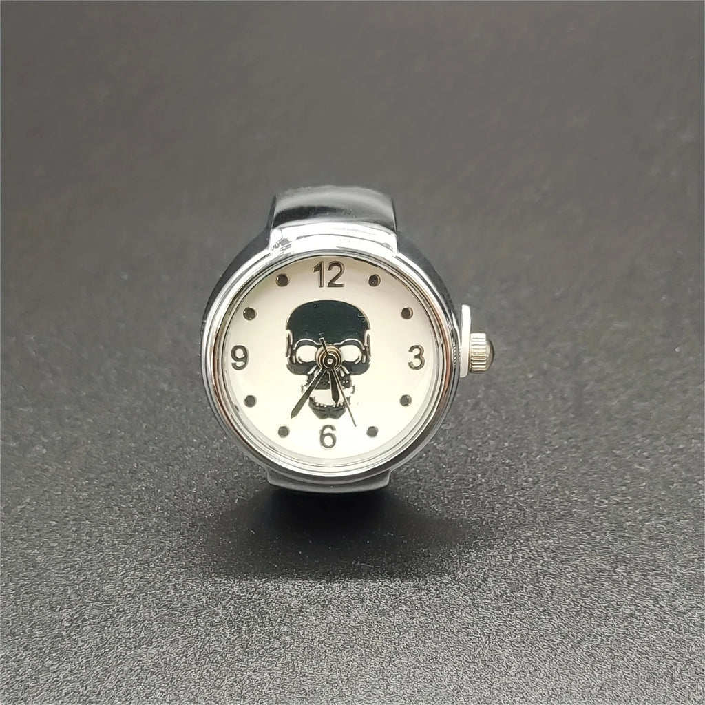 Halloween, Christmas Eve, Skull Ring Watch, Crowd Watch, Ring Watch, Antique Mini Finger Watch, Roman Digital Watch Qme Silver