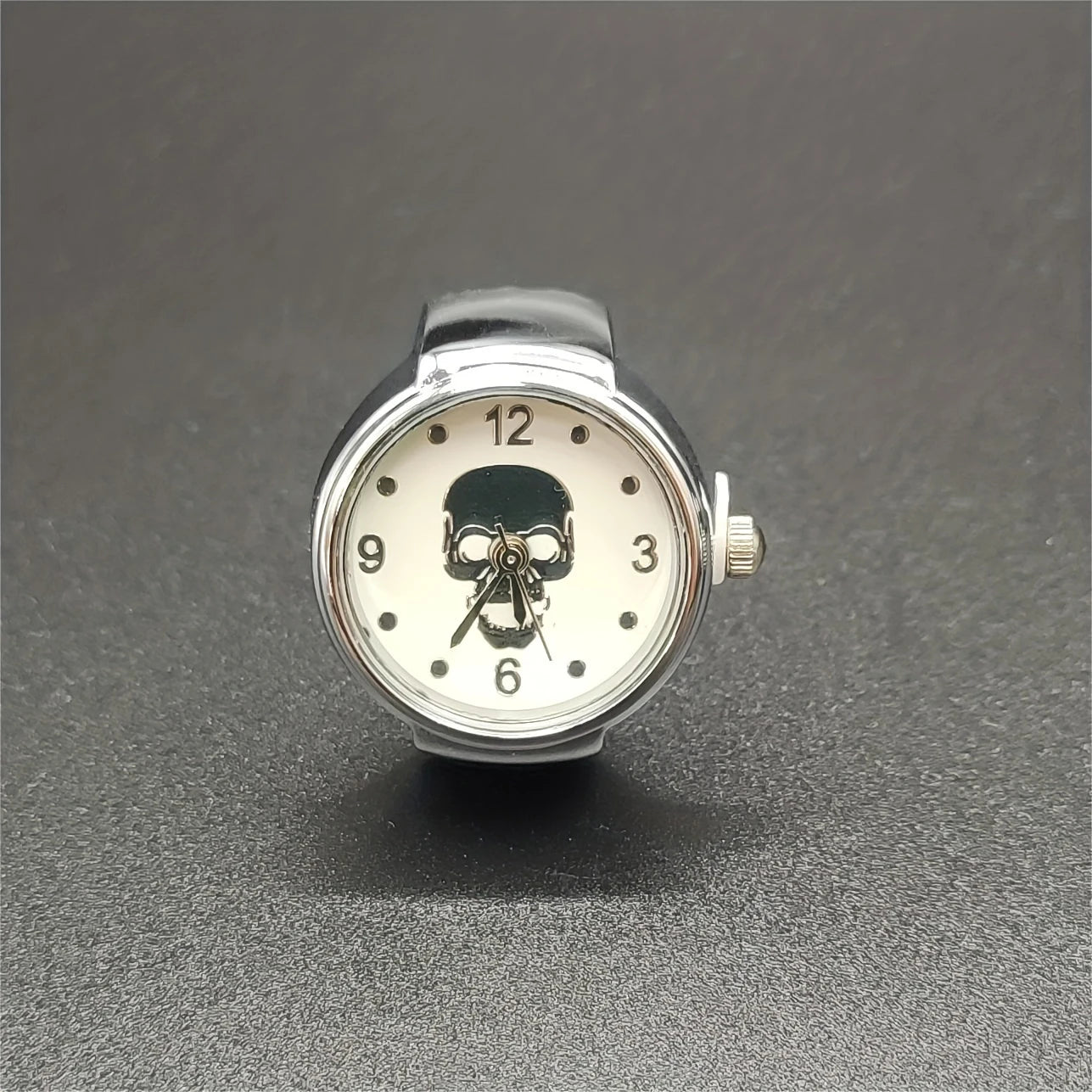 Halloween, Christmas Eve, Skull Ring Watch, Crowd Watch, Ring Watch, Antique Mini Finger Watch, Roman Digital Watch Qme Silver