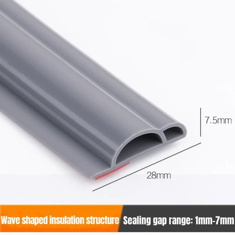 2M Sliding Window Sealing Strip Silicone Rubber Triangular P-type Windproof and Soundproof Strip Door Sealing Gap Filling Strip Qme Wave P-type 2m