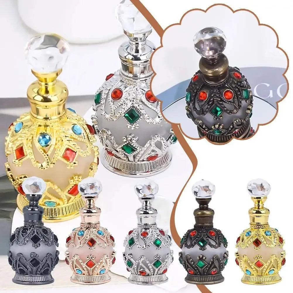 1PCS Luxury Perfume Bottle Essential Oil Bottle 15ml Empty Bottle Storage Bottle Gift Glass Perfume Bottle Portable Bottles Qme