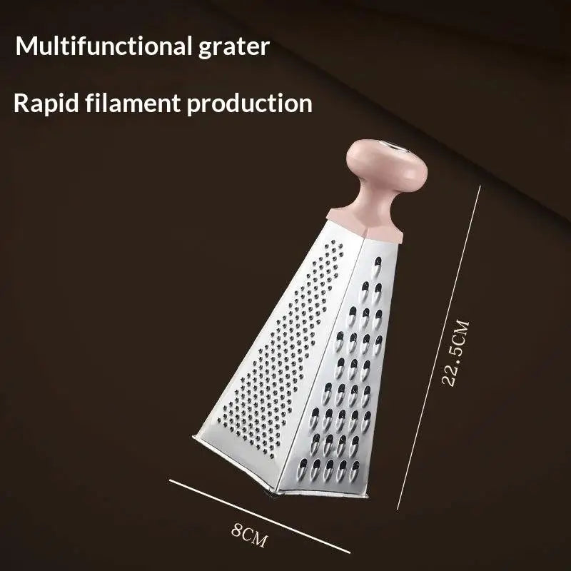 Stainless Steel 4-Sides Multi-function Vegetable Slicer Kitchen Tool Qme Pink