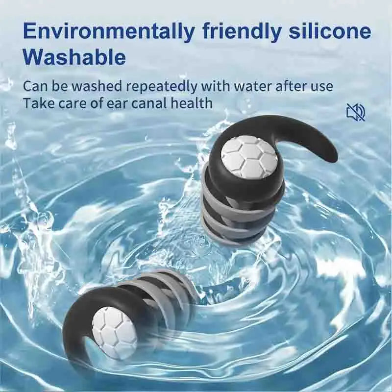 Soft Silicone Earplugs Noise Cancellation Waterproof Comfortable Wear Qme
