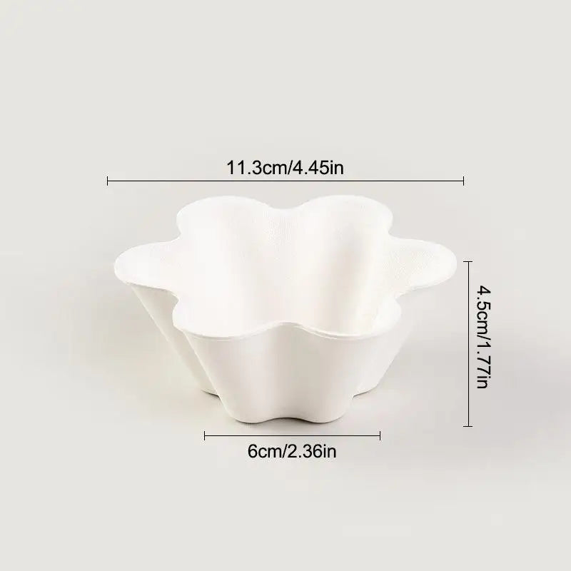 Petal Shaped Disposable Paper Bowl Party Picnic Handheld Lightweight Qme A1