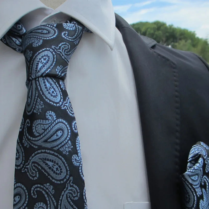 Fashion Men's Classic Paisley Ties Hanky Wedding Business Neckties Qme rt-1