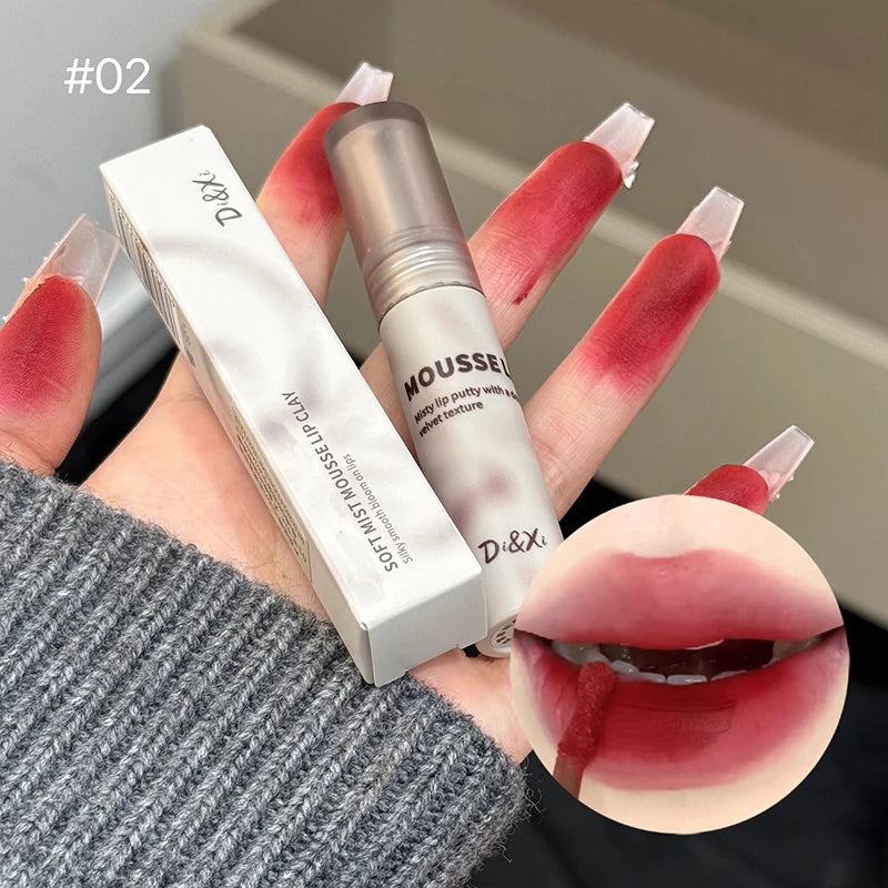 Gothic Matte Black Lip Mud Waterproof Lasting Lipstick Nude Brown Qme NO.D28-2
