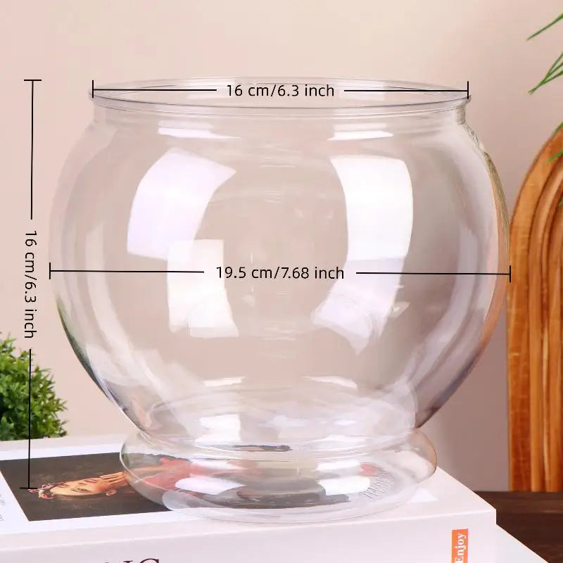 Pet Plastic Lightweight Desk Aquarium Bowl Home Decor Transparent Qme