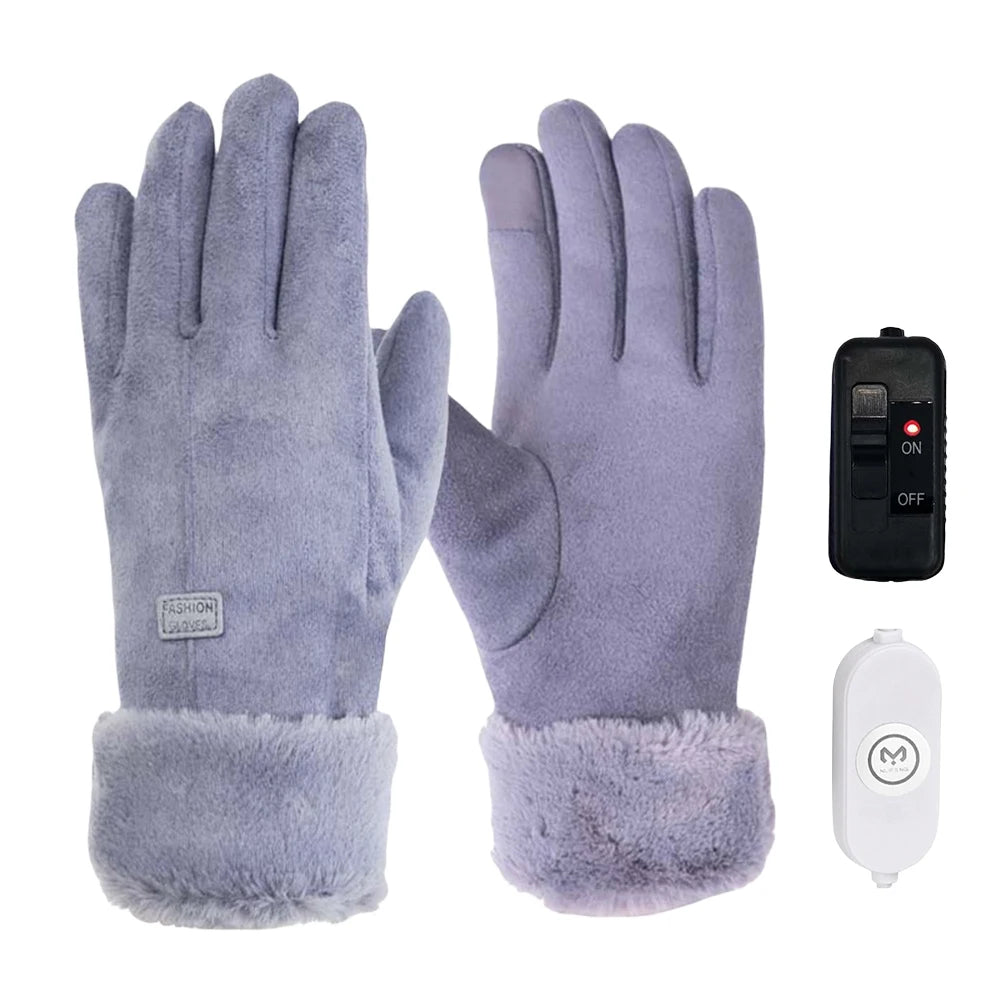 Electric Warm Gloves 3 Gear Adjustment Heating Thermal Gloves 10000mAh Motorbike Racing Riding Gloves Windproof Touch Screen Qme