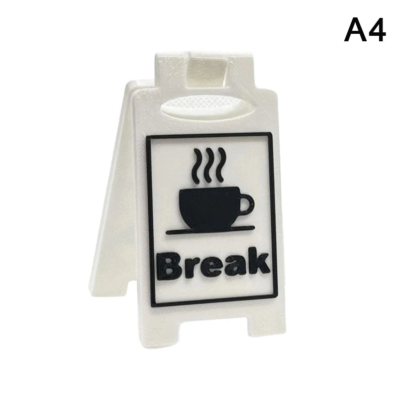 Humorous Office Desk Sign-"Coffee,Then Work" "Busy" Home Office Desktop Decoration Unisex Colleague Gift, Multi-Functional Qme A4