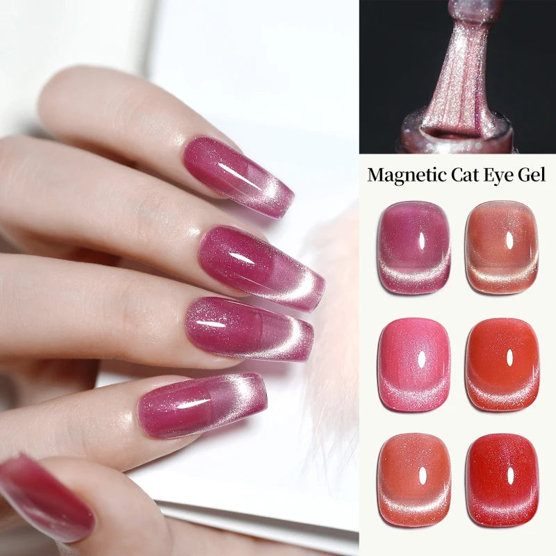 DIY Design Cat Eye Nail Art Magnet Heart Rabbit Striped Tool Red Qme