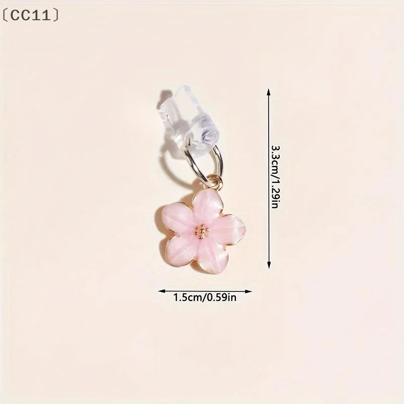 CC11Sakura Flowers Phone Dust Plug Accessories Decoration Hanging Qme