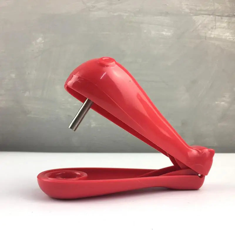 Cute Whale Shaped Cherry Pitter Stainless Steel Corer Easy Grip Qme Red
