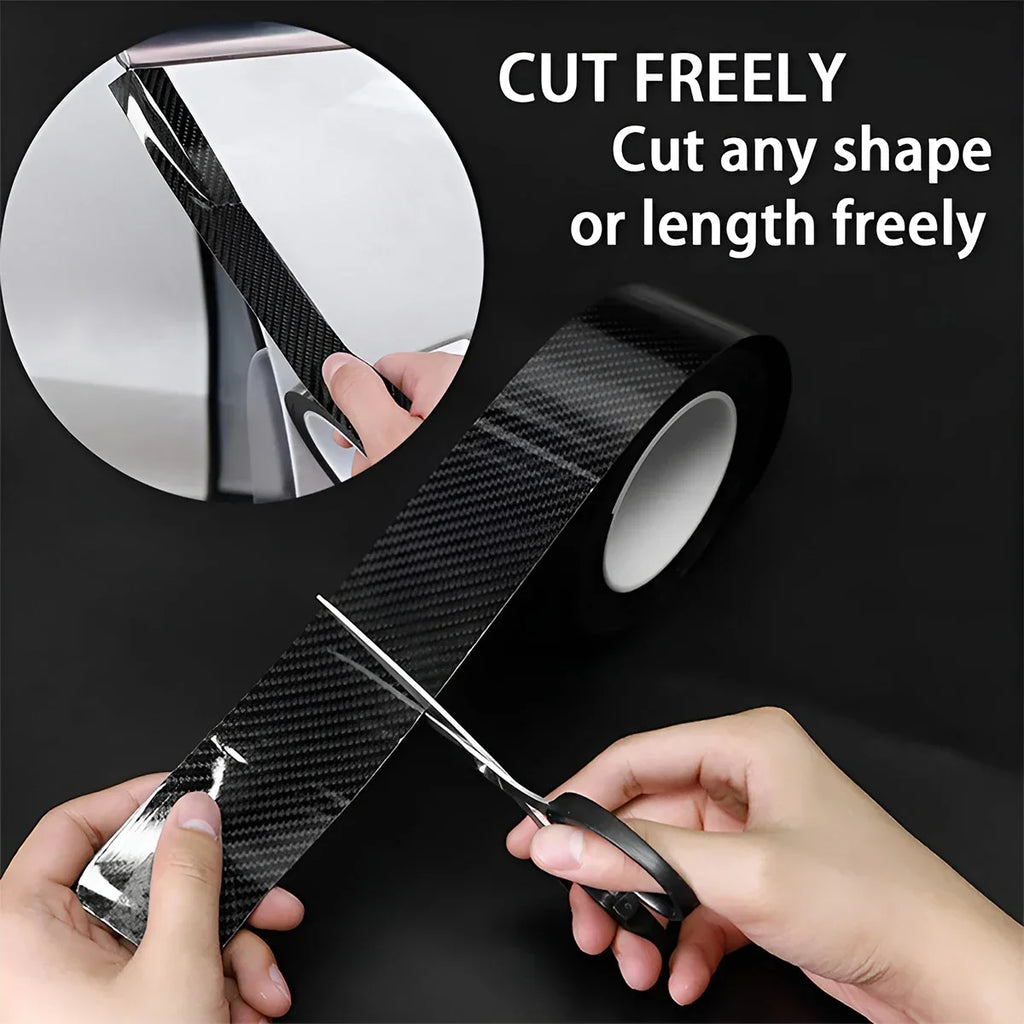 Carbon Fiber Sticker Car Door Sill Protector Film Anti Waterproof Scratch Tape for Auto Door Sill Edge Side Mirror B-pillar Qme