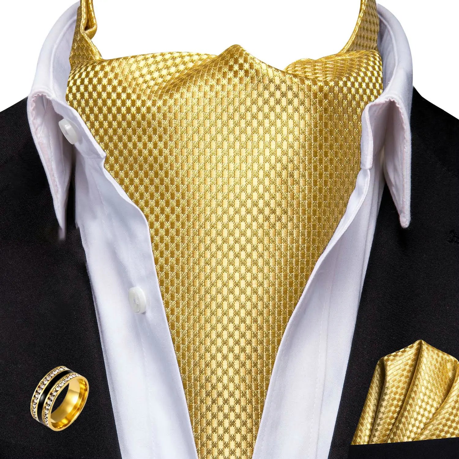Ascot Tie Classic Cravat Pocket Square Decorative Ring Fashion Men's Qme AS-1106-JZ0020
