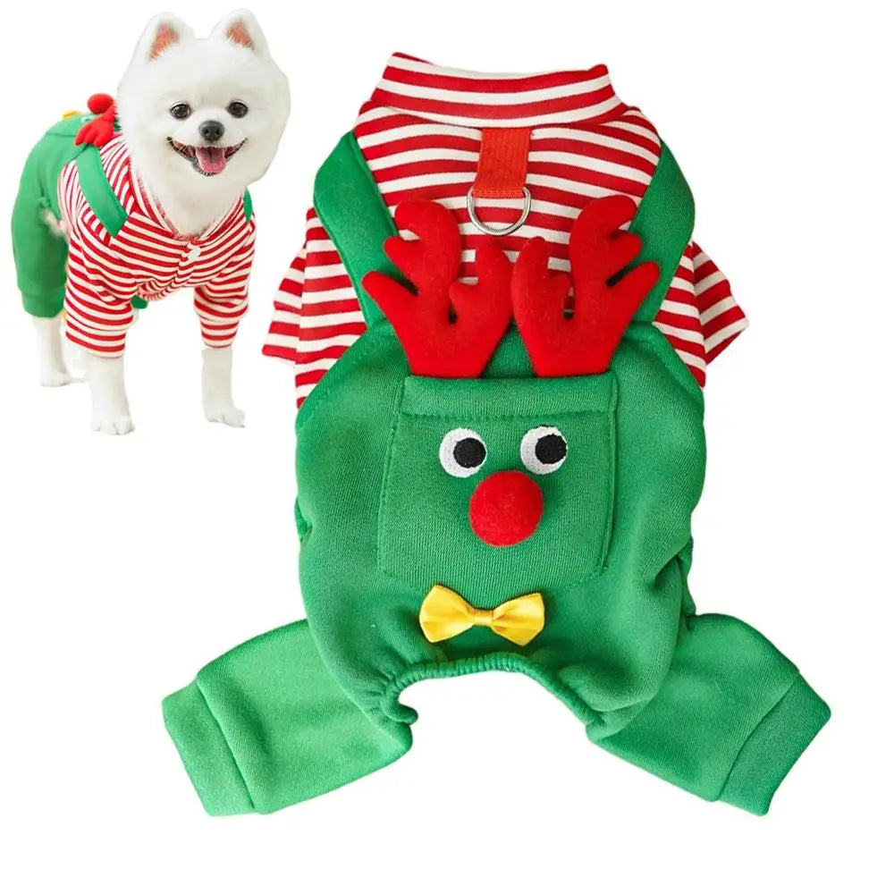 Christmas Outfits Dogs Reindeer Pet Dress Up Party Cats Gathering Qme China Mainland L four leg strap
