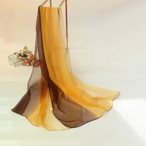 160*50cm Gradient Fashion Chiffon Scarf Women's Long Wraps and Shawls Lady Spring Autumn Scarves Bandana Hijab Stoles Qme