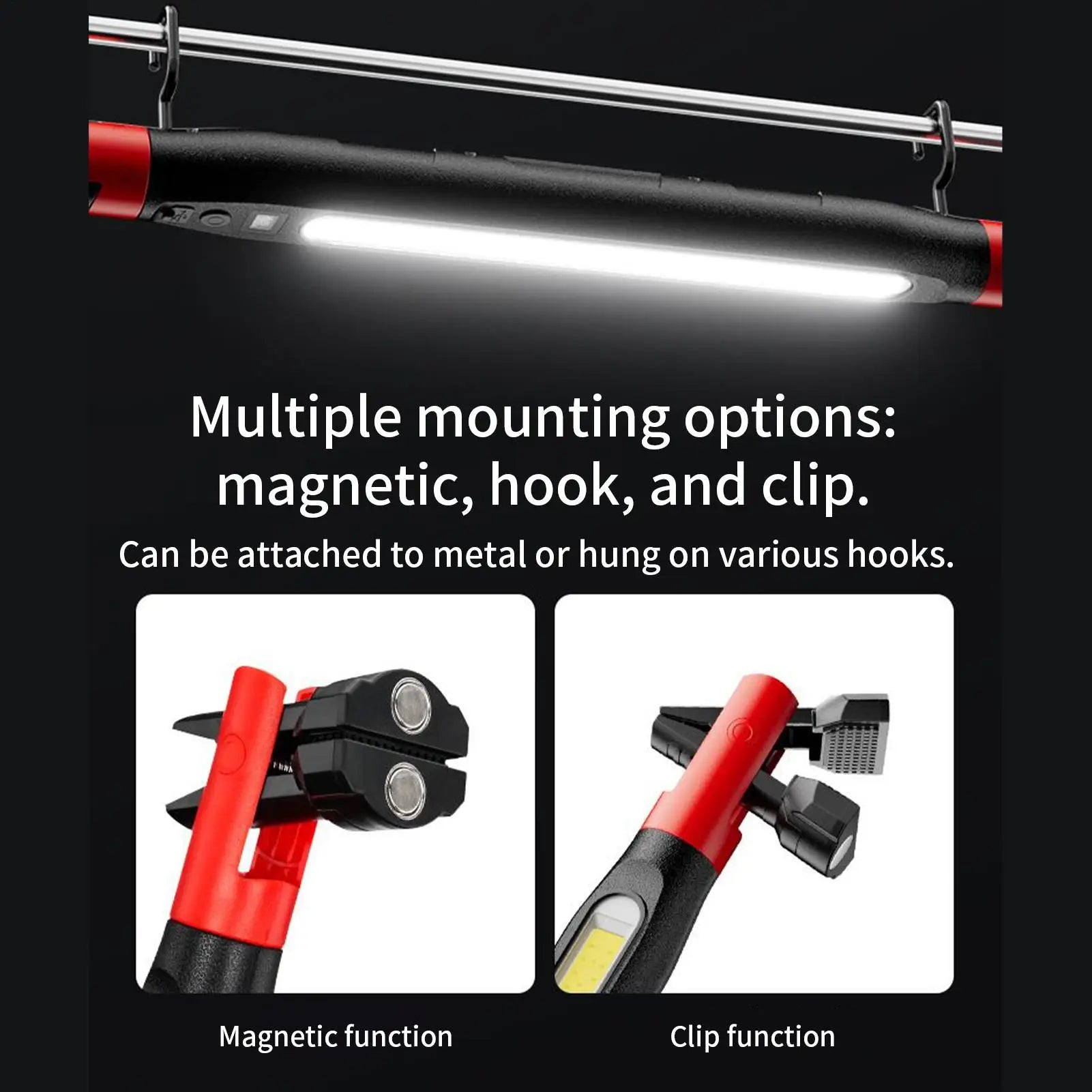 Magnetic Work Light Portable Cordless Underhood Work Lights With Hooks High-Brightness Spotlight For Workshop Car Repairs Home Qme