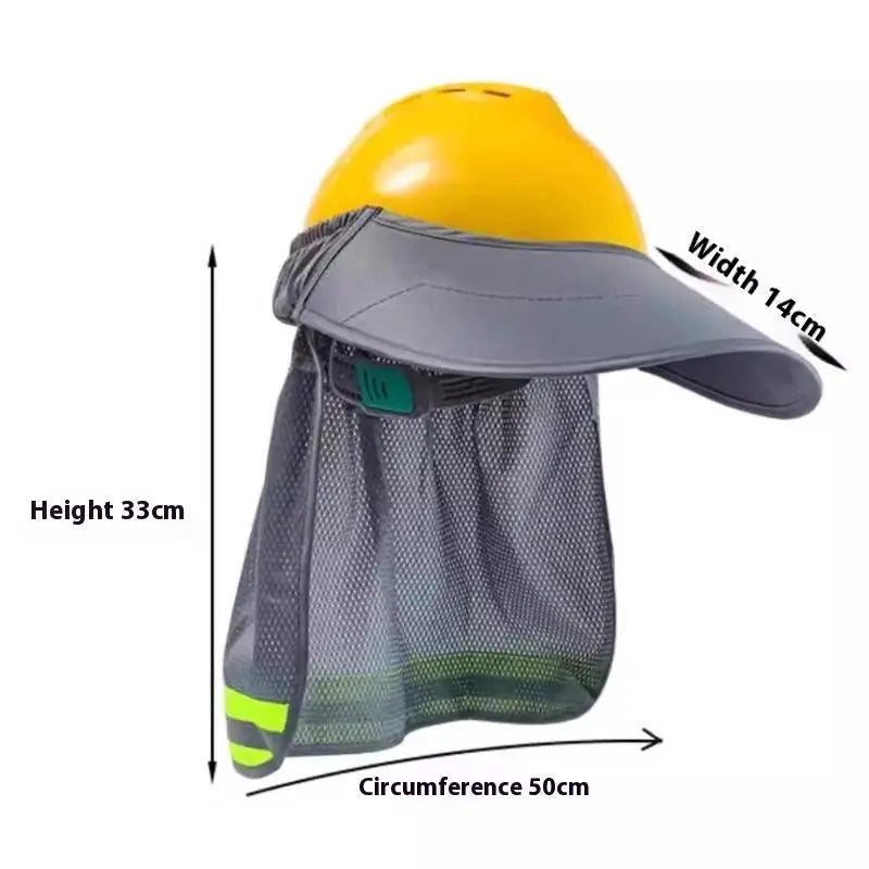Summer Sun Shade Safety Hard Hat Neck Shield Helmets Reflective Brim Qme