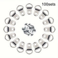 D Ring Picture Hanging Hooks With Screw,Metal D Shape Frame Hanging Hardware For Photo Frame Canva Painting Wall Mount Hanging ﻿ Qme 100sets
