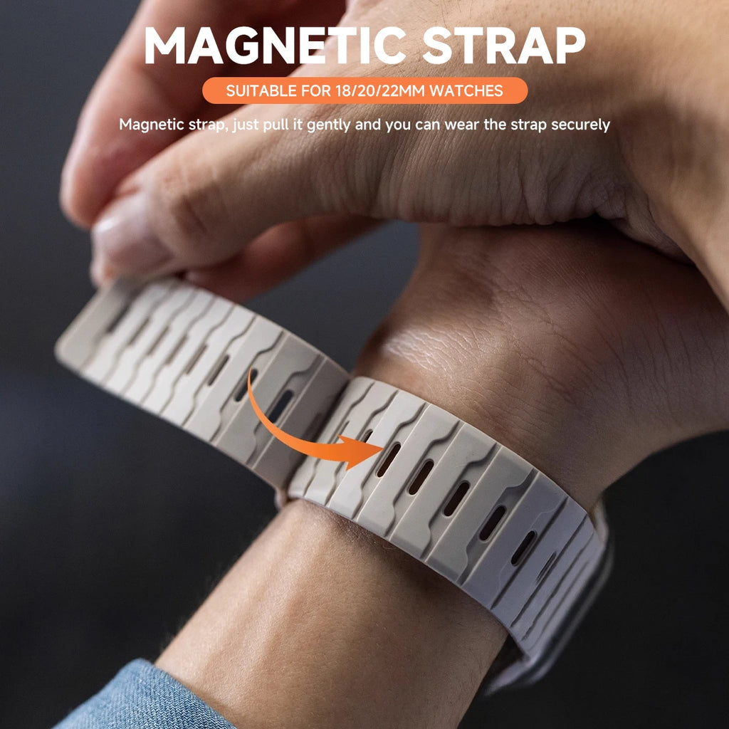 18mm 20mm 22mm Silicone Strap For Huawei GT6 Pro 46mm Magnetic Band For Samsung Galaxy Watch 7 6 5 4 40MM 44MM Qme