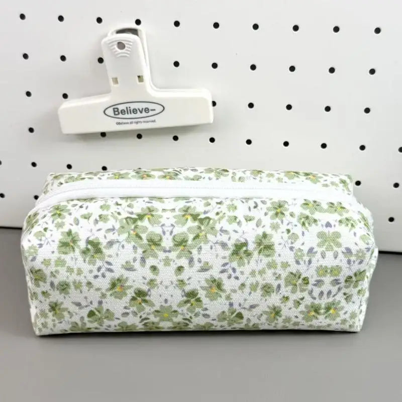 Beautiful Cartoon Animal Canvas Pencil Pouch Floral Design Zipper Bag Qme A4